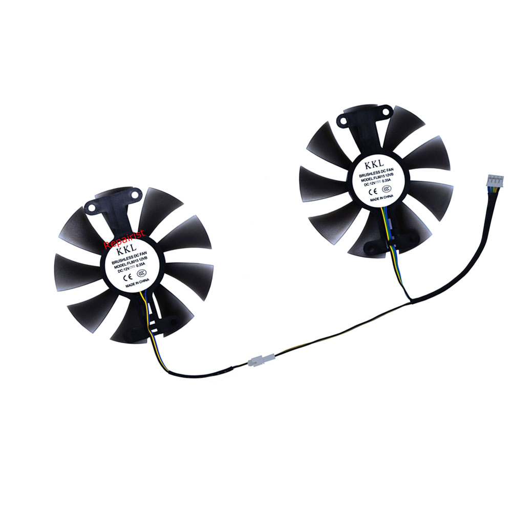 2Pcs/Set,Video Cards Fan,FL801 - Rx 580 8Gb 2048Sp Gpu ulasan dan harga