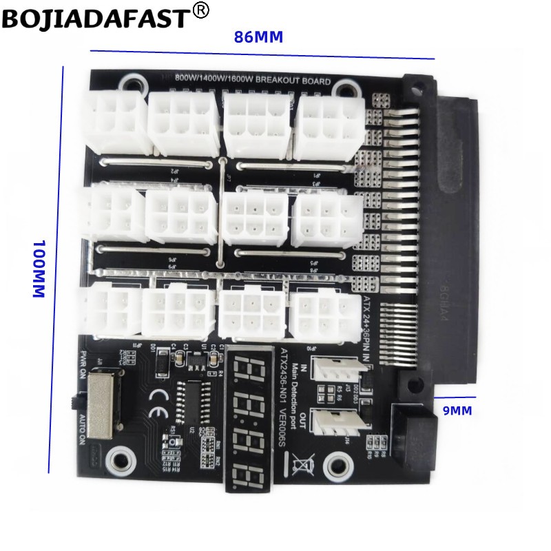 12 * PCI-E 6Pin Connector Brea - 2400W Server Psu Breakout Board ulasan dan harga